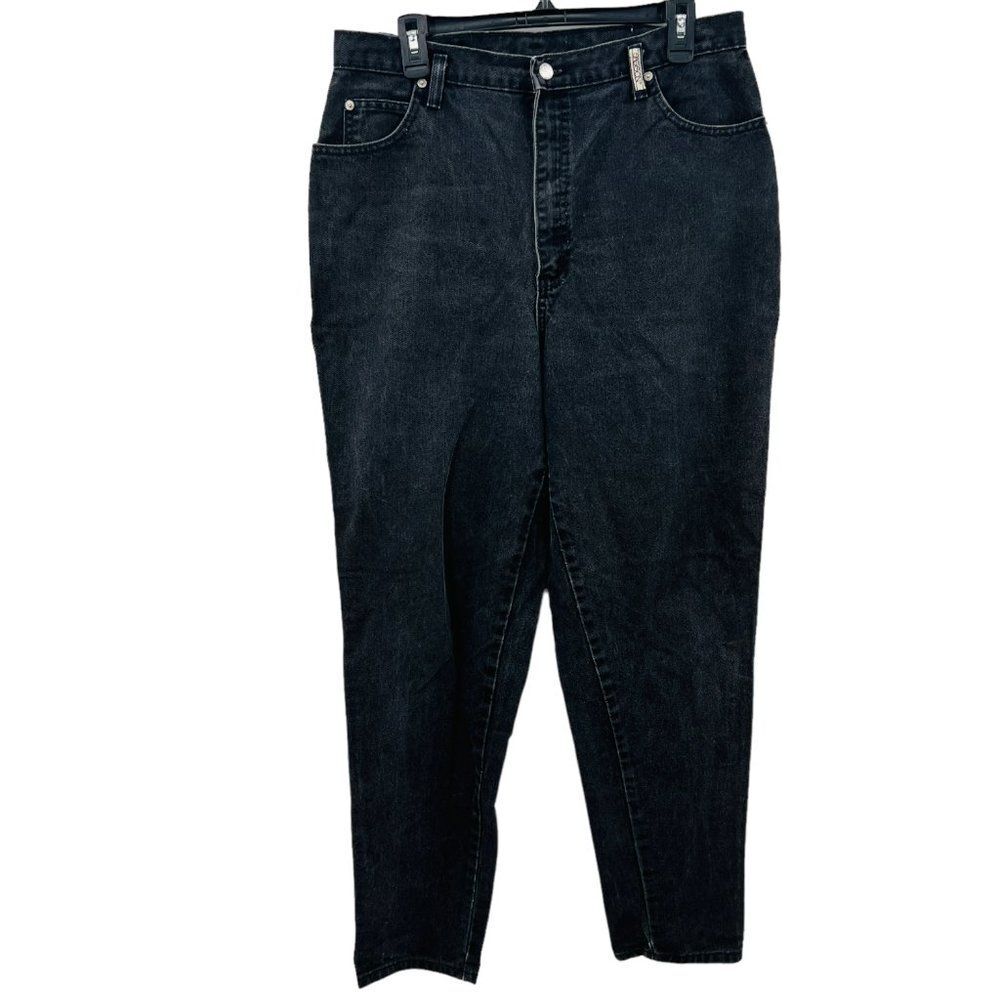 Vintage Sasson Black/Grey Cotton Mom Jeans Size 17/18